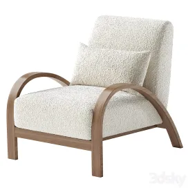 Boucle bentwood armchair